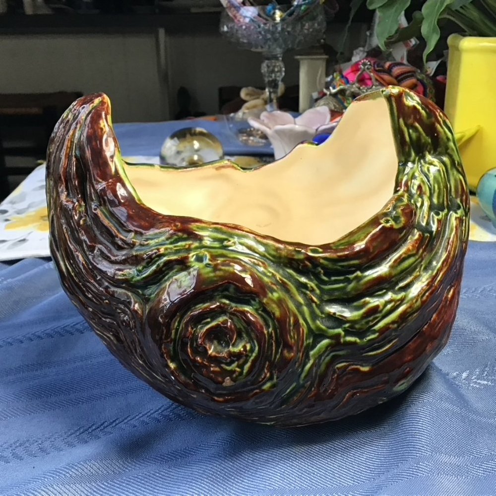 Vintage Very Interesting Planter Bowl About 7x8" Wierd Vases